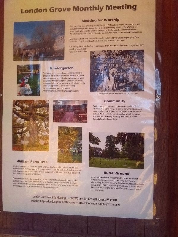 London Grove Monthly Meeting Marker. Click for full size. London Grove Monthly Meeting Marker image. Click for full size.