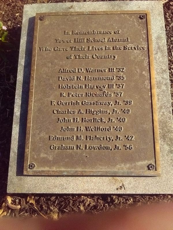 In Remembrance of Tower Hill School Alumni Marker image. Click for full size.