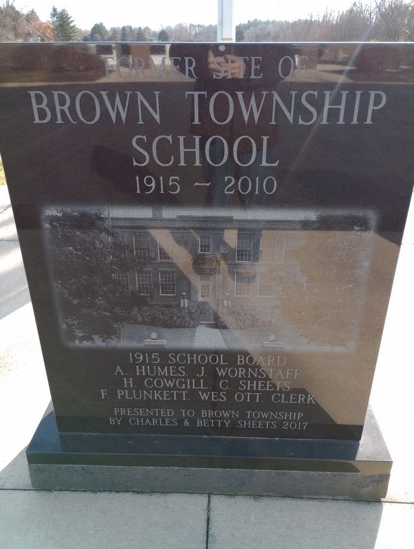 Former Site of Brown Township School Marker image. Click for full size.