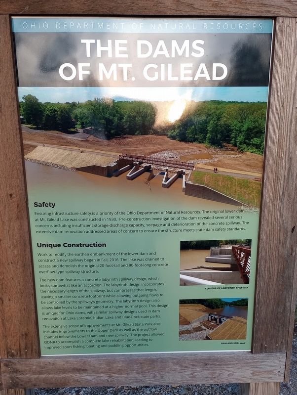 The Dams of Mt. Gilead Marker image. Click for full size.