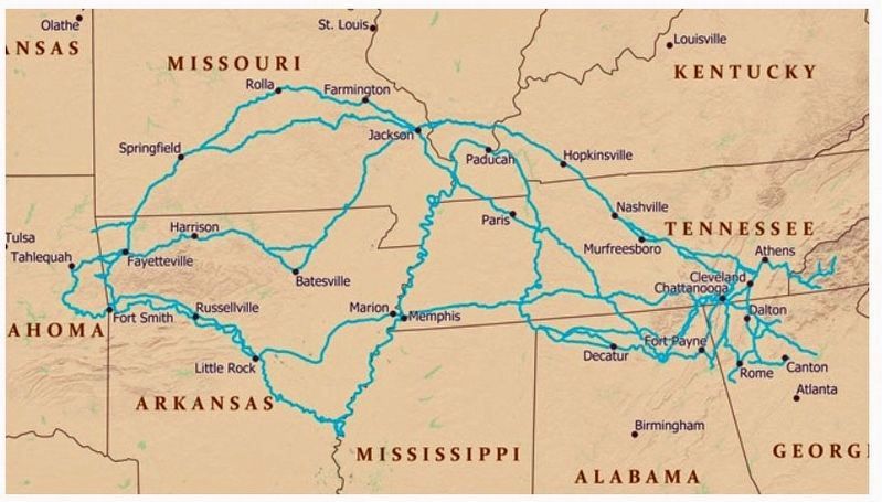 Marker detail: Trail of Tears National Historic Trail image. Click for full size.