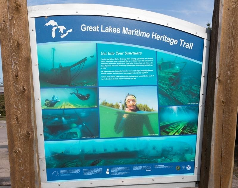 Thunder Bay National Marine Sanctuary Marker, reverse side image. Click for full size.