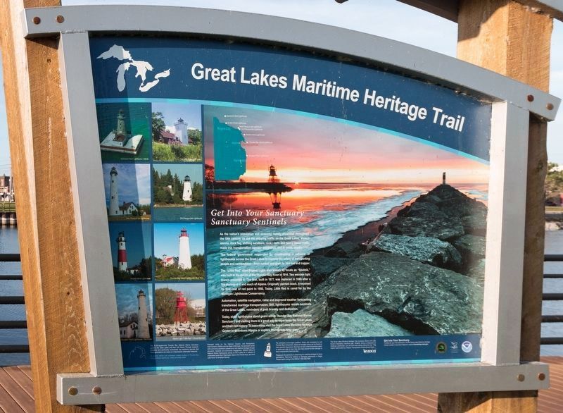 Thunder Bay National Marine Sanctuary Marker, reverse image. Click for full size.