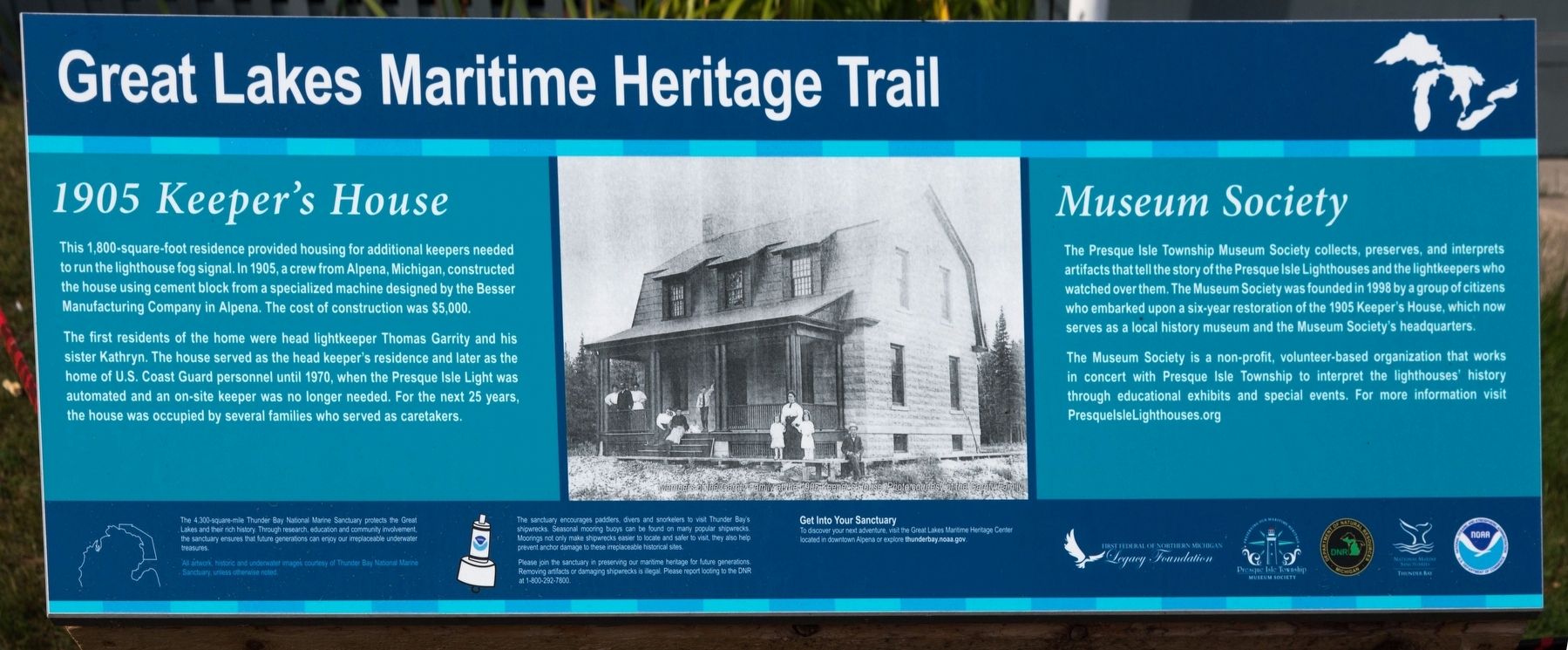 1905 Keeper’s House Marker. Click for full size. 1905 Keeper’s House Marker image. Click for full size.
