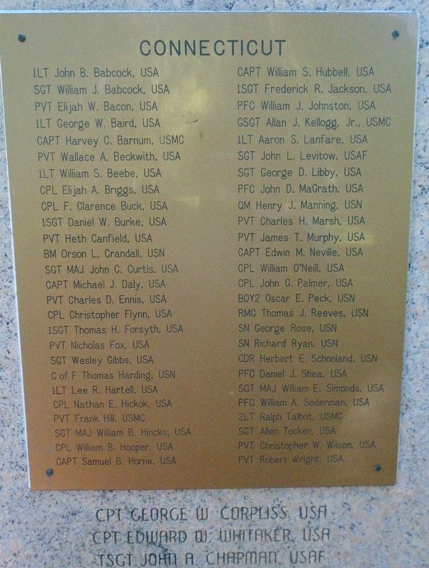 Connecticut Medal of Honor Recipients Marker image. Click for full size.