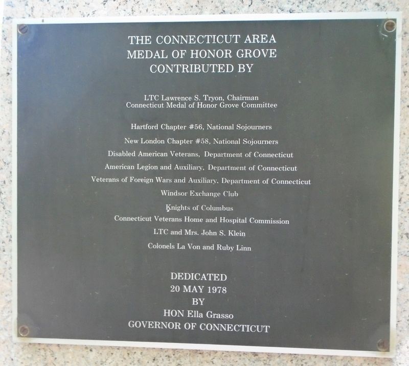 Connecticut Medal of Honor Recipients Sponsors Marker image. Click for full size.