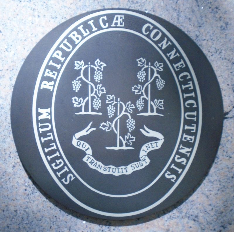 Connecticut Seal on Medal of Honor Memorial Obelisk image. Click for full size.