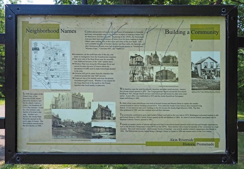 Neighborhood Names / Building a Community Marker (north side) image. Click for full size.