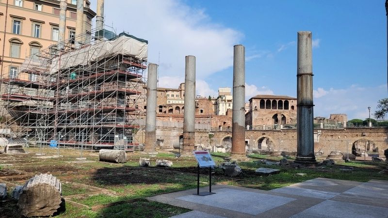 The view of the Forum of Trajan and Marker image. Click for full size.