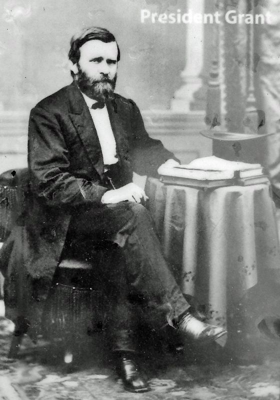 Marker detail: President Grant image. Click for full size.