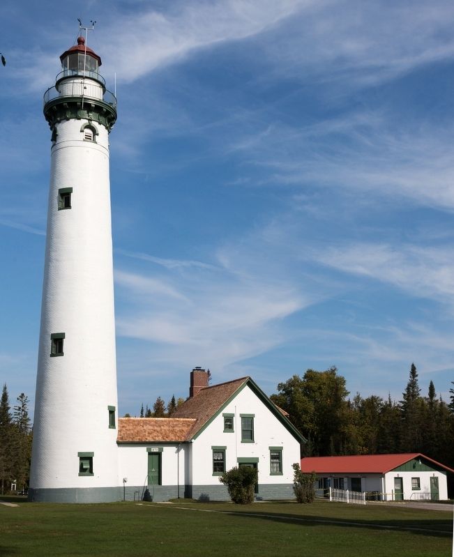 New Presque Isle Lighthouse and Attached Lightkeeper’s Cottage. Click for full size. New Presque Isle Lighthouse and Attached Lightkeeper’s Cottage image. Click for full size.