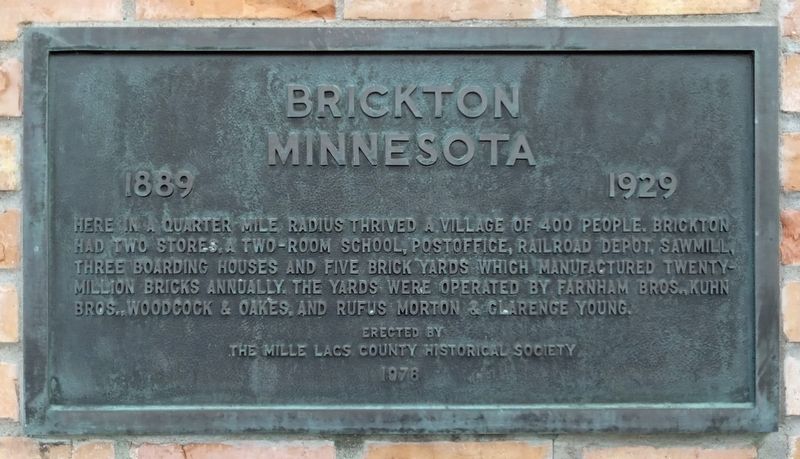 Brickton, Minnesota Marker image. Click for full size.