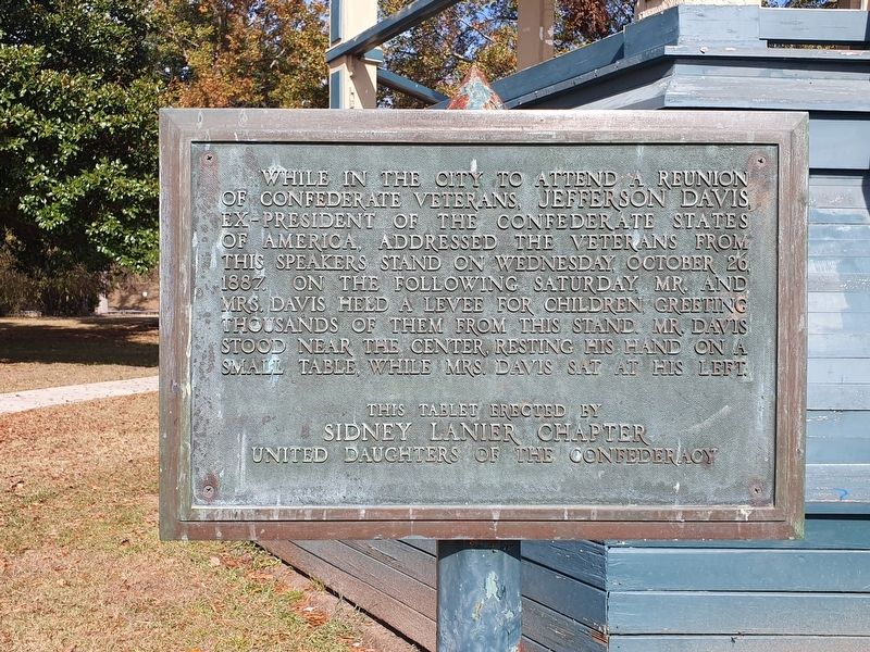 Jefferson Davis in Macon Marker image. Click for full size.