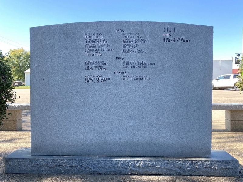 In Honor of Those Who Served Marker, Side Two image. Click for full size.