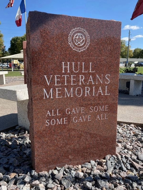Hull Veterans Memorial Marker image. Click for full size.