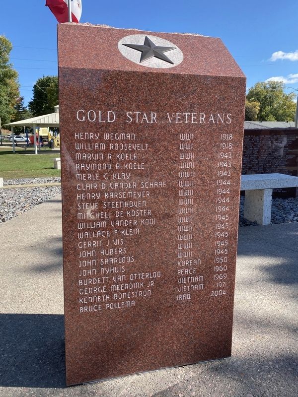 Gold Star Veterans Marker image. Click for full size.