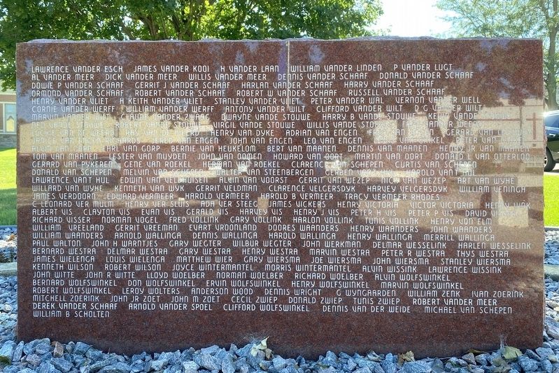 Hull Veterans Memorial, right wall image. Click for full size.