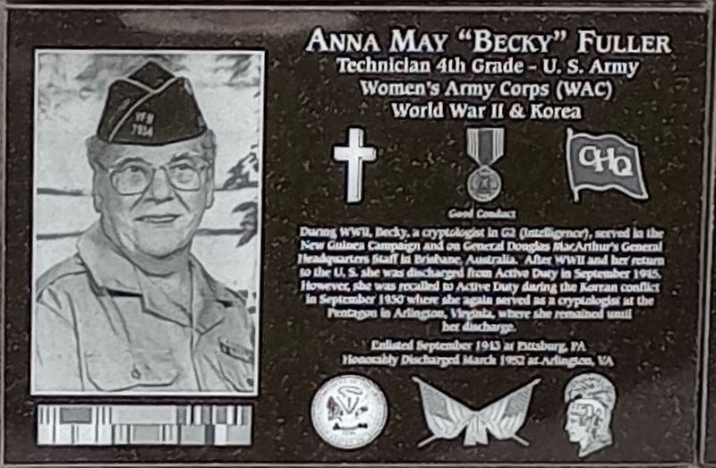 Anna May "Becky" Fuller Marker image. Click for full size.