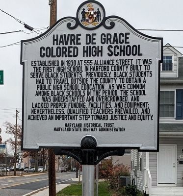 Havre de Grace Colored High School Marker image. Click for full size.