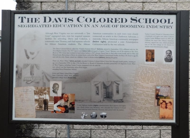 The Davis Colored School Marker image. Click for full size.