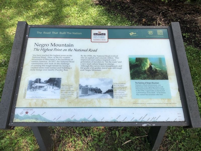 Negro Mountain Marker. Click for full size. Negro Mountain Marker image. Click for full size.