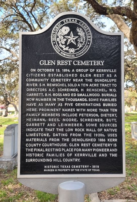 Glen Rest Cemetery Marker image. Click for full size.
