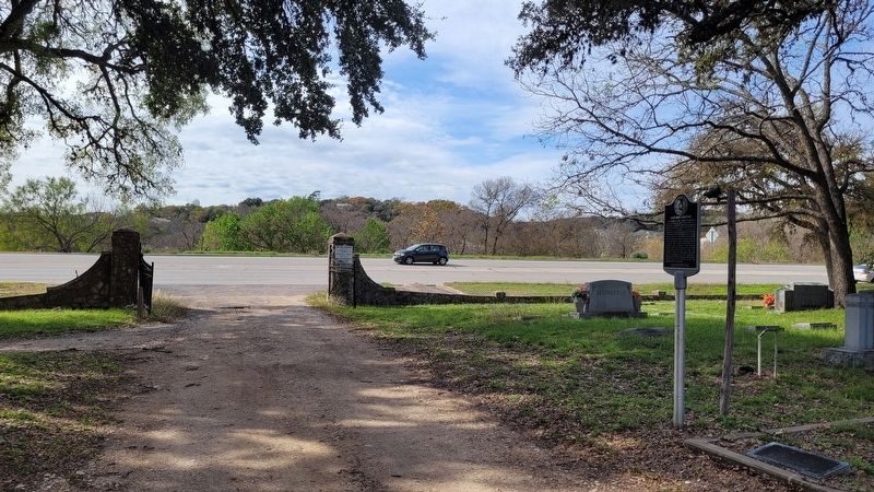 The view of the entrance to the Glen Rest Cemetery and Marker from the cemetery image. Click for full size.