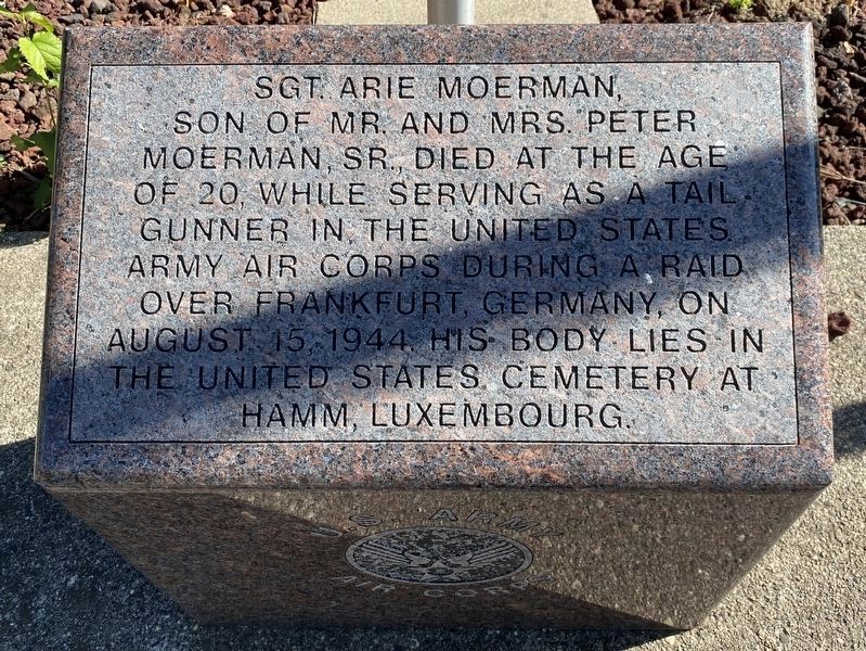 Sgt. Arie Moerman Marker image. Click for full size.