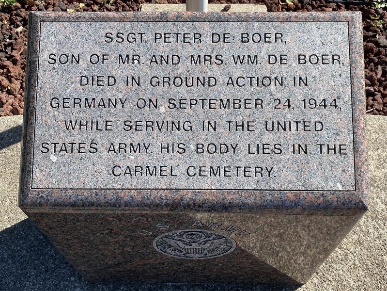 SSgt. Peter De Boer Marker image. Click for full size.