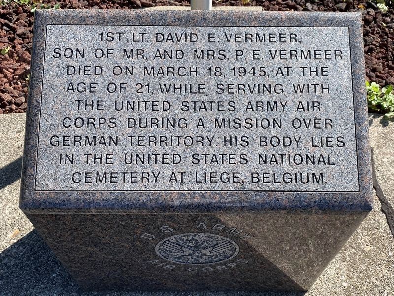 1st Lt. David E. Vermeer Marker image. Click for full size.