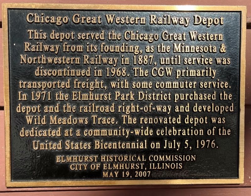 Chicago Great Western Railway Depot Marker image. Click for full size.