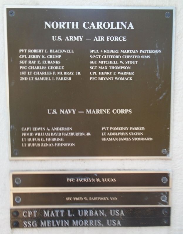 North Carolina Medal of Honor Recipients Marker image. Click for full size.