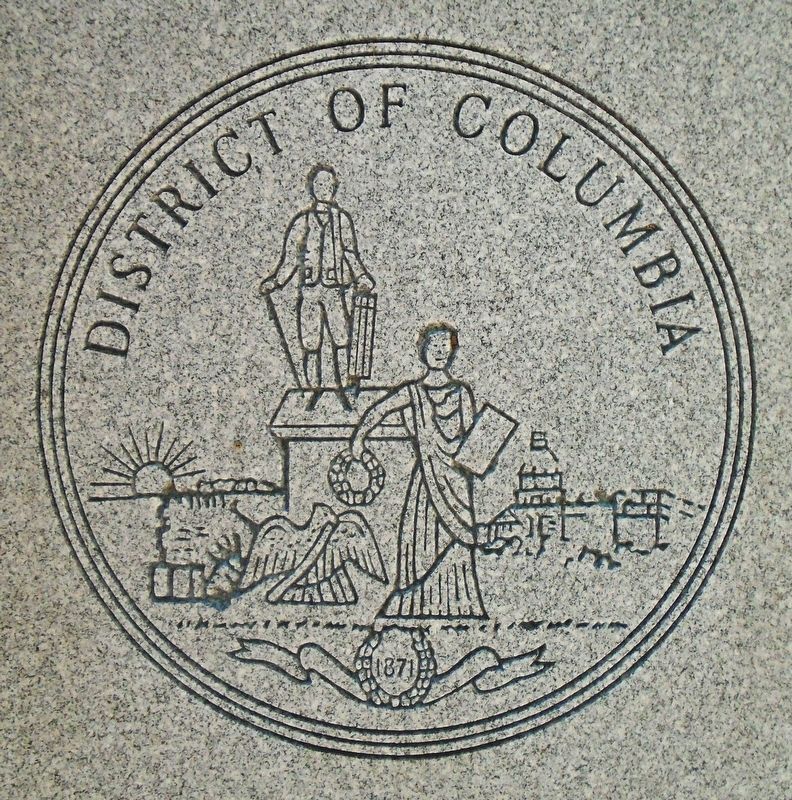 District of Columbia Seal on Memorial Obelisk image. Click for full size.