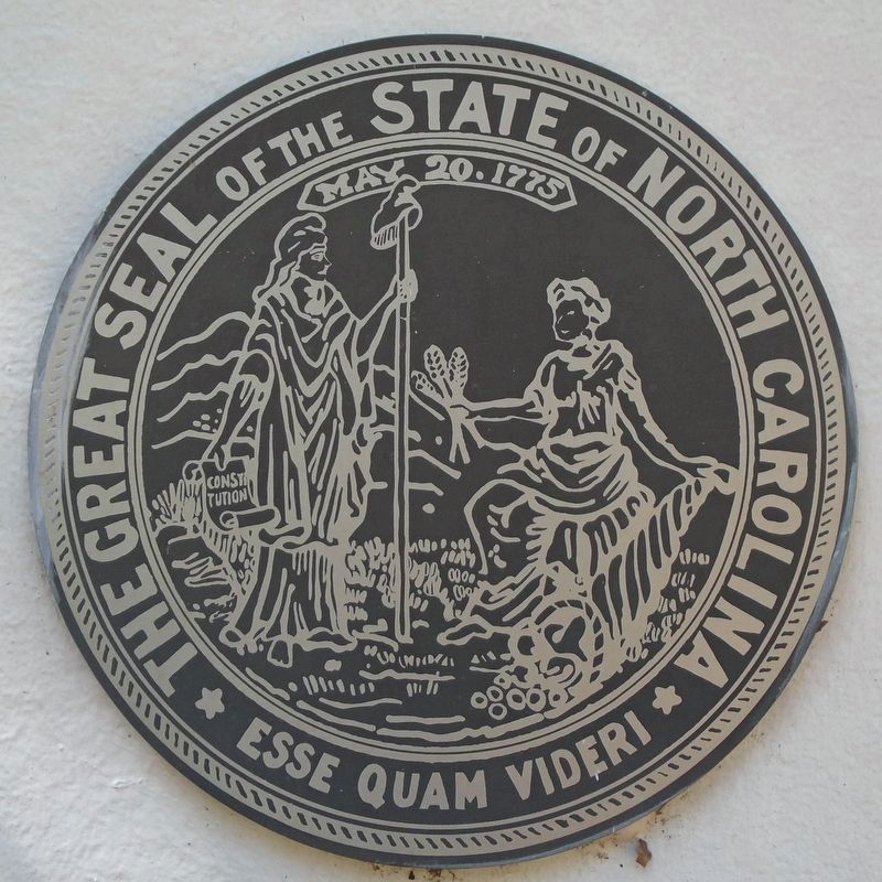 North Carolina State Seal on Memorial Obelisk image. Click for full size.