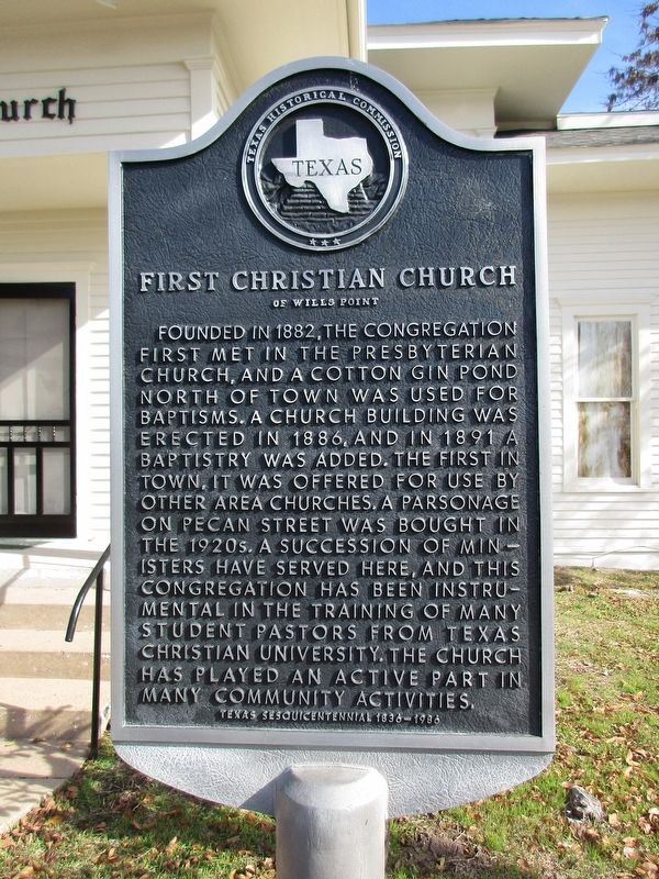 First Christian Church of Wills Point Marker image. Click for full size.