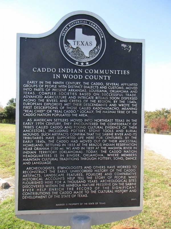 Caddo Indian Communities in Wood County Marker image. Click for full size.