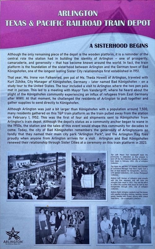 Arlington Sister City interpretive. Click for full size. Arlington Sister City interpretive image. Click for full size.