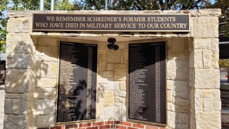 Schreiner University War Memorial. Click for full size. Schreiner University War Memorial image. Click for full size.