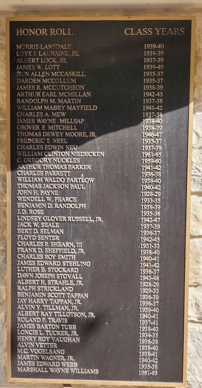 Right Panel - Schreiner University War Memorial image. Click for full size.