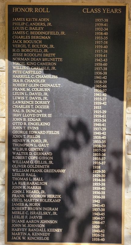 Left Panel - Schreiner University War Memorial image. Click for full size.
