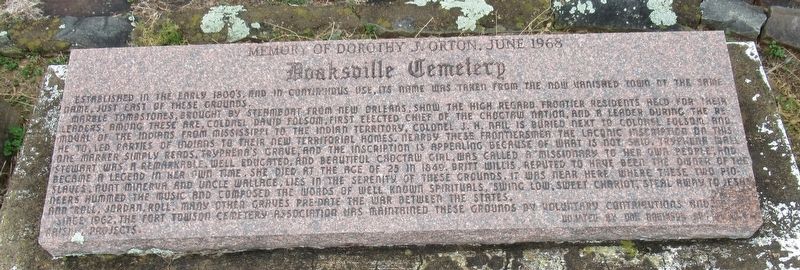 Doaksville Cemetery Marker image. Click for full size.