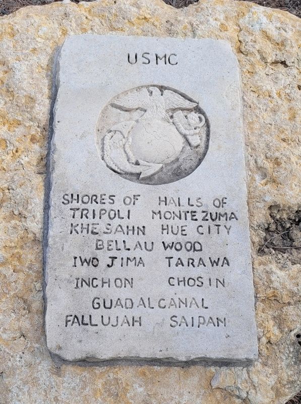 USMC marker on the right side of the memorial image. Click for full size.