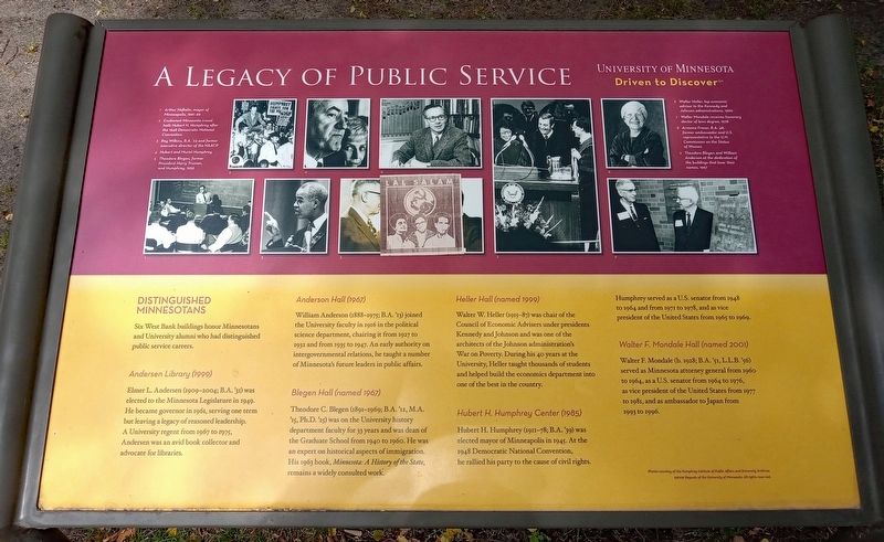 A Legacy of Public Service Marker. Click for full size. A Legacy of Public Service Marker image. Click for full size.