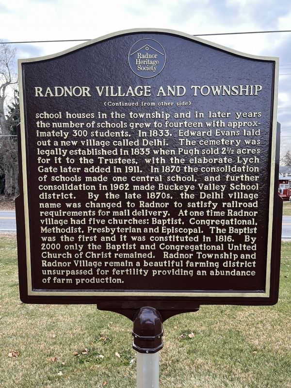 Radnor Village and Township Marker, Side Two image. Click for full size.