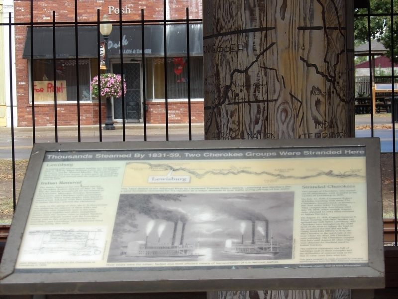 Thousands Steamed By 1831-59, Two Cherokee Groups were Stranded Here Marker image. Click for full size.