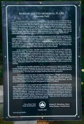 Warsaw Ghetto Memorial Plaza Marker. Click for full size. Warsaw Ghetto Memorial Plaza Marker image. Click for full size.