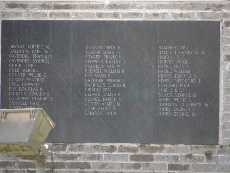 Faulkner County Veterans Memorial (World War II, continued) image. Click for full size.