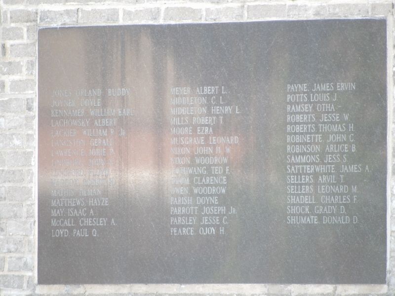 Faulkner County Veterans Memorial (World War II, continued) image. Click for full size.