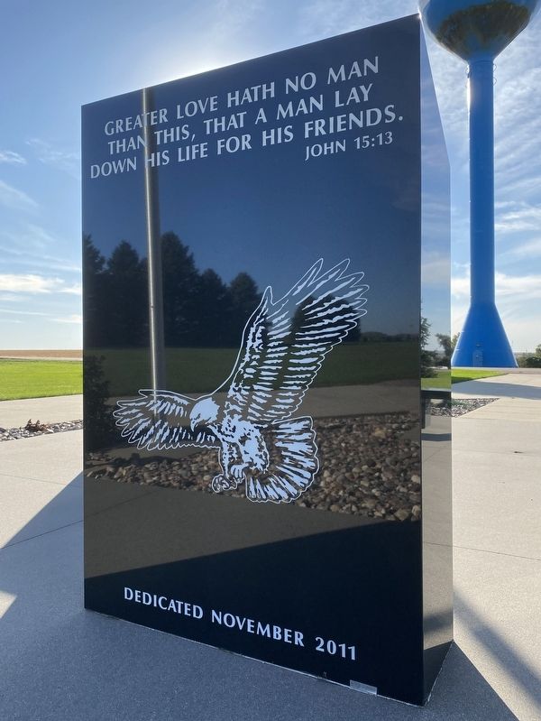 Ireton Area Veterans Memorial Marker, Back image. Click for full size.