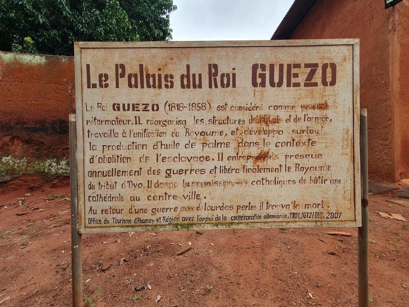 Palace of King Guezo Marker. Click for full size. Palace of King Guezo Marker image. Click for full size.